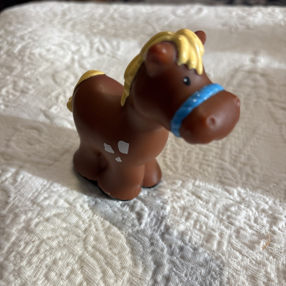 Fisher Price Little People Click Barnyard Farm Barn HORSE Pony Blue Yellow Mane